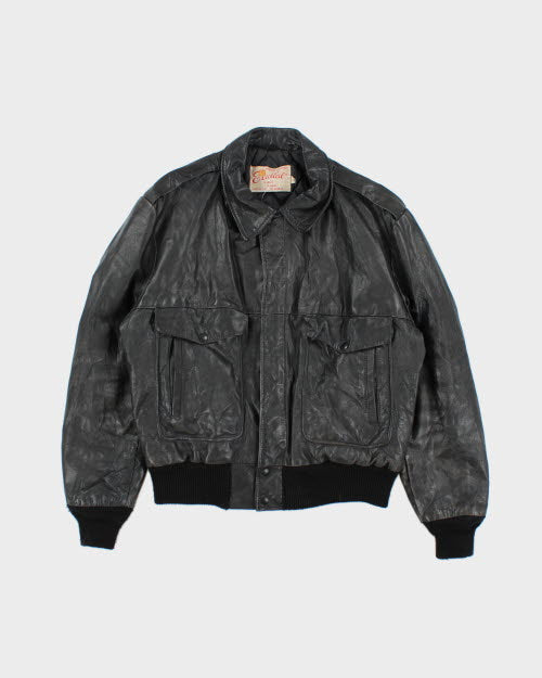 Vintage 80's Genuine Leather Bomber Jacket - L