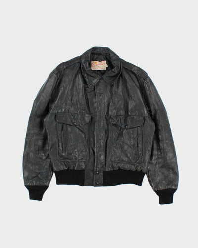 Vintage 80's Genuine Leather Bomber Jacket - L