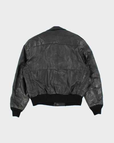 Vintage 80's Genuine Leather Bomber Jacket - L