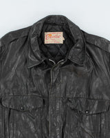 Vintage 80's Genuine Leather Bomber Jacket - L