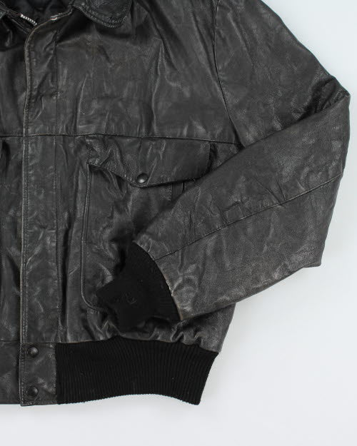 Vintage 80's Genuine Leather Bomber Jacket - L