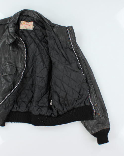 Vintage 80's Genuine Leather Bomber Jacket - L