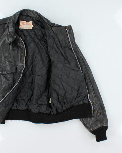Vintage 80's Genuine Leather Bomber Jacket - L