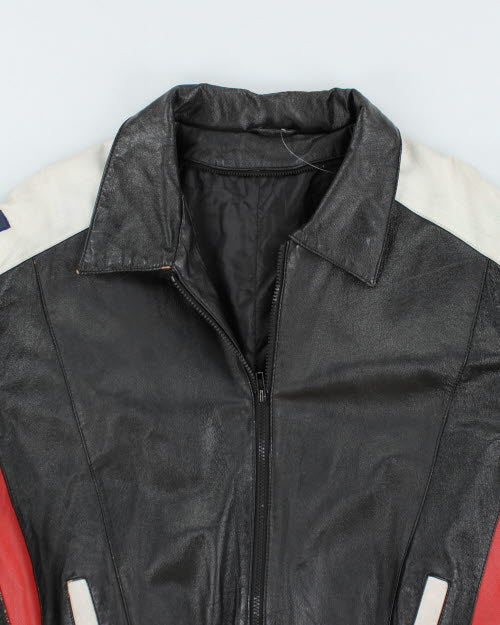 Vintage 90's Oversized USA Leather Jacket - L