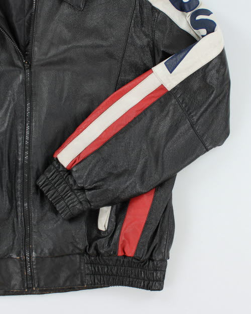 Vintage 90's Oversized USA Leather Jacket - L