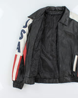 Vintage 90's Oversized USA Leather Jacket - L