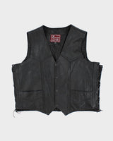Vintage 90's Heavyweight Leather Biker Vest - XL