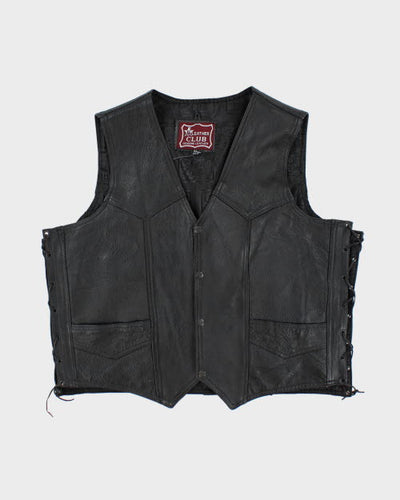 Vintage 90's Heavyweight Leather Biker Vest - XL
