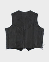Vintage 90's Heavyweight Leather Biker Vest - XL