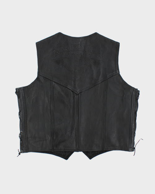 Vintage 90's Heavyweight Leather Biker Vest - XL