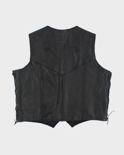 Vintage 90's Heavyweight Leather Biker Vest - XL