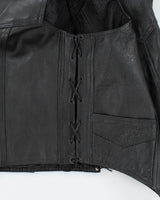 Vintage 90's Heavyweight Leather Biker Vest - XL