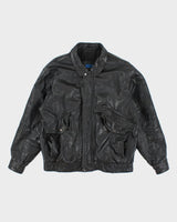 Vintage 90's Heavyweight Leather Bomber Jacket - M