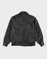 Vintage 90's Heavyweight Leather Bomber Jacket - M
