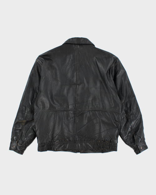 Vintage 90's Heavyweight Leather Bomber Jacket - M