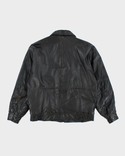 Vintage 90's Heavyweight Leather Bomber Jacket - M