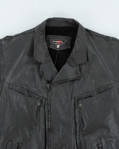 Vintage 90's Young Bloods Leather Biker Jacket - L