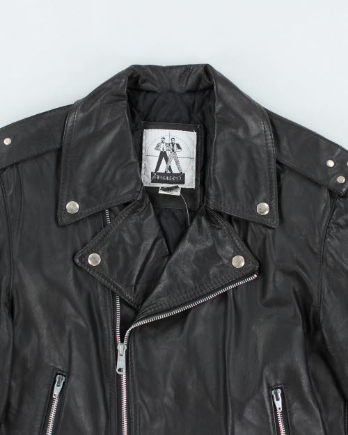 Vintage 90's Intersect Biker Leather Jacket - S