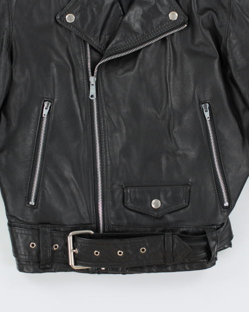 Vintage 90's Intersect Biker Leather Jacket - S