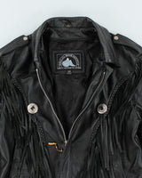 Vintage 90's Traditional Western Fringe Leather Jacket - M