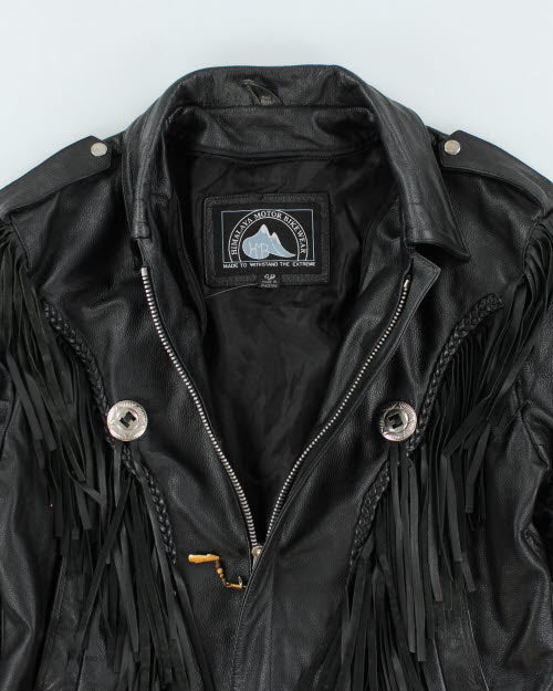 Vintage 90's Traditional Western Fringe Leather Jacket - M