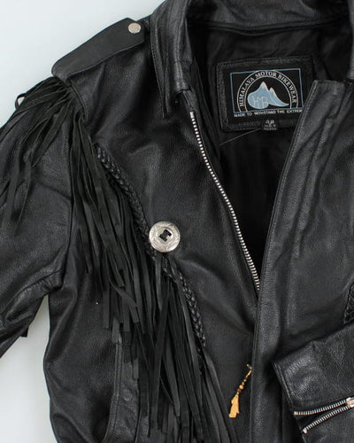 Vintage 90's Traditional Western Fringe Leather Jacket - M