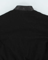 Vintage 90's Leather Embroidered Varsity Jacket - M