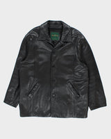 Vintage 90's Danier Oversized Leather Button Up Jacket - XL