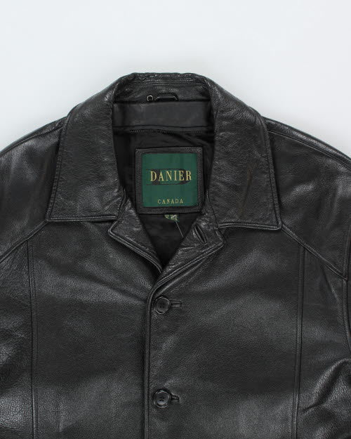 Vintage 90's Danier Oversized Leather Button Up Jacket - XL