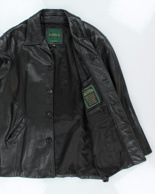 Vintage 90's Danier Oversized Leather Button Up Jacket - XL