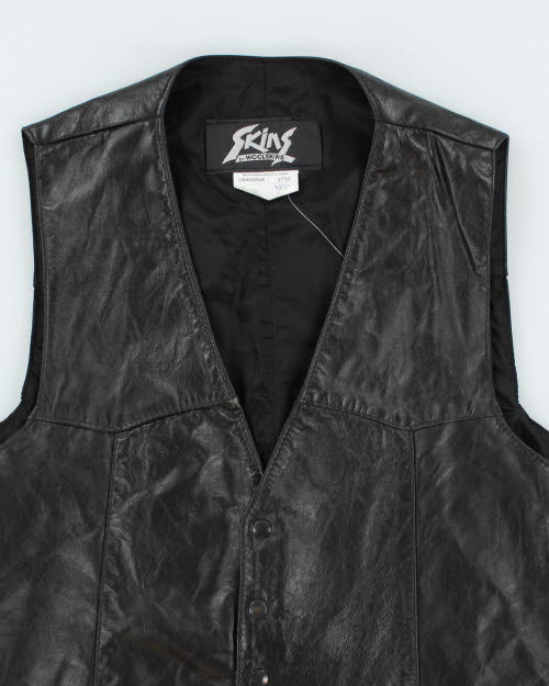 Vintage 90's Skins Sleeveless Leather Vest - M