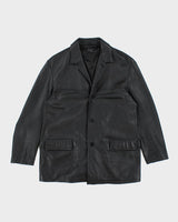 Vintage 2000's DKNY Heavyweight Button Up Leather Jacket - XL