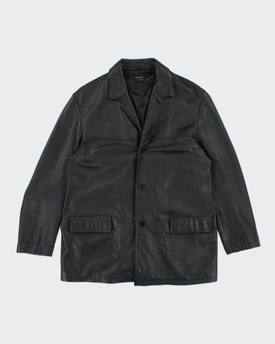 Vintage 2000's DKNY Heavyweight Button Up Leather Jacket - XL