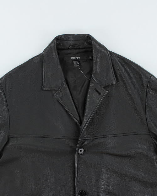 Vintage 2000's DKNY Heavyweight Button Up Leather Jacket - XL