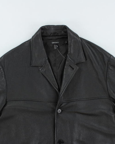 Vintage 2000's DKNY Heavyweight Button Up Leather Jacket - XL