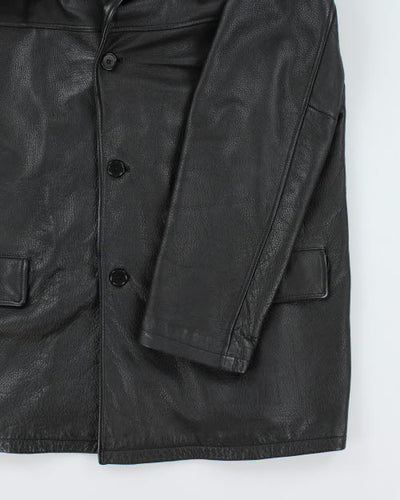 Vintage 2000's DKNY Heavyweight Button Up Leather Jacket - XL