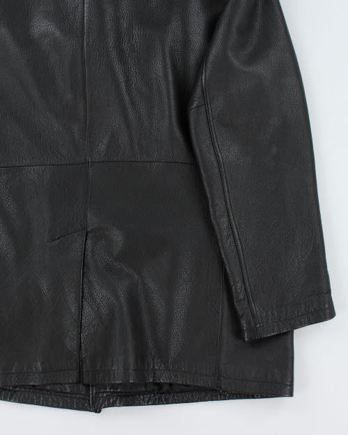 Vintage 2000's DKNY Heavyweight Button Up Leather Jacket - XL