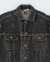 Vintage 90's Wrangler Dark Grey Wash Denim Jacket - M
