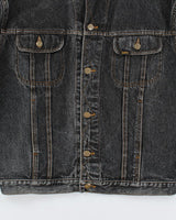 Vintage 90's Wrangler Dark Grey Wash Denim Jacket - M