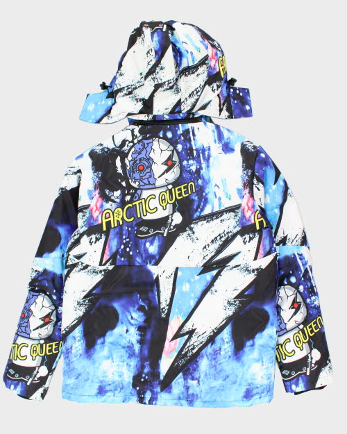 Vintage Arctic Queen All Over Print Hooded Puffer Jacket - XL
