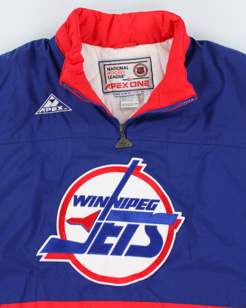 Vintage 90's Apex Winnipeg Jets NHL Puffer Pullover Jacket - L
