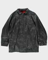 Vintage 80's Sears Heavyweight Striped Leather Jacket - XL