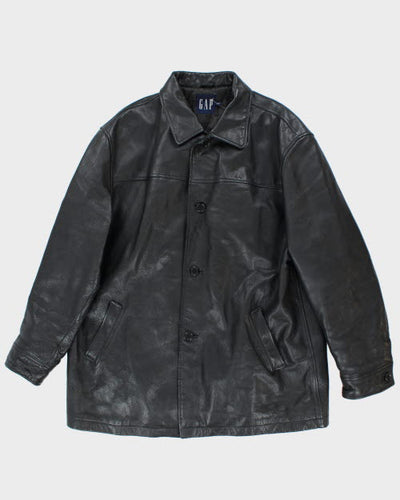 Vintage Men's GAP Heavyweight Button Up Leather Jacket - XL