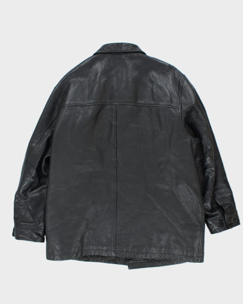 Vintage Men's GAP Heavyweight Button Up Leather Jacket - XL