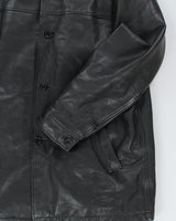 Vintage Men's GAP Heavyweight Button Up Leather Jacket - XL