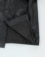 Vintage Men's GAP Heavyweight Button Up Leather Jacket - XL