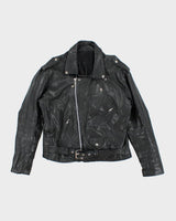 Vintage Men's Heavyweight Leather Biker Jacket - L
