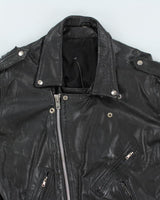 Vintage Men's Heavyweight Leather Biker Jacket - L