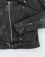 Vintage Men's Heavyweight Leather Biker Jacket - L