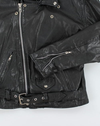 Vintage Men's Heavyweight Leather Biker Jacket - L